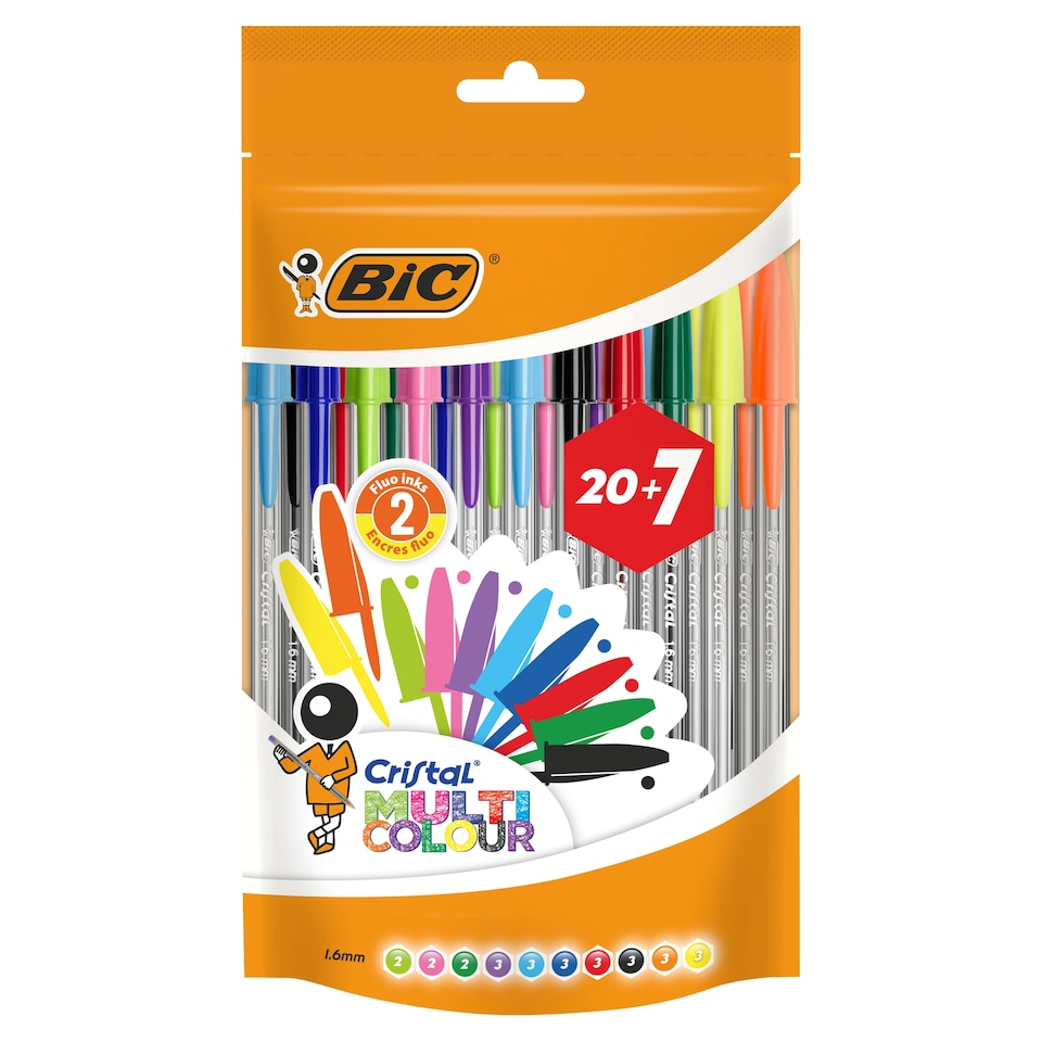 BIC Cristal Ballpoint Pens Multi Colour 20 Pack