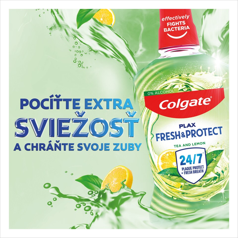 obrázok 1 z Colgate  Plax Tea&Lemon ústna voda bez alkoholu 500 ml