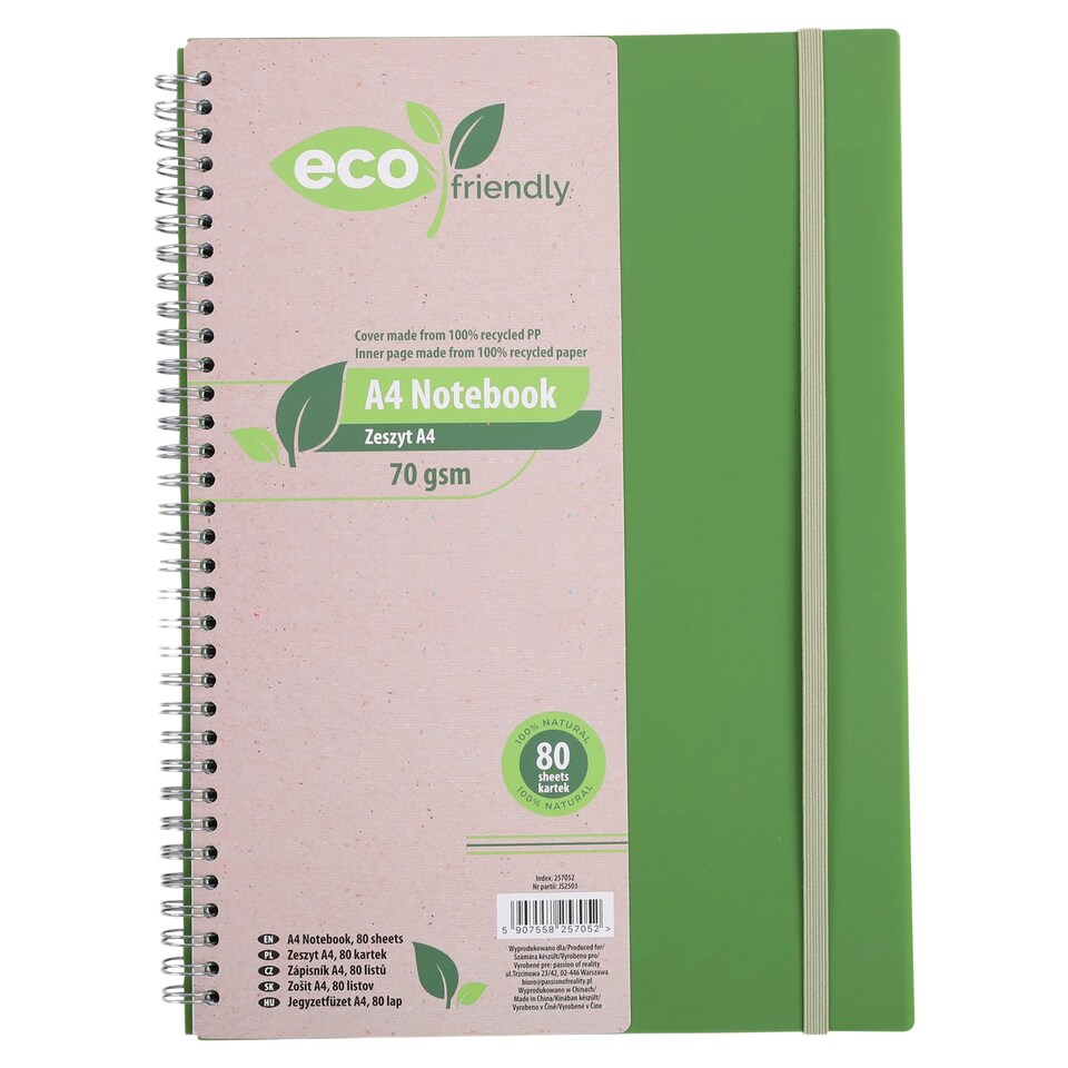 Eco Friendly zošit A4 80 listov
