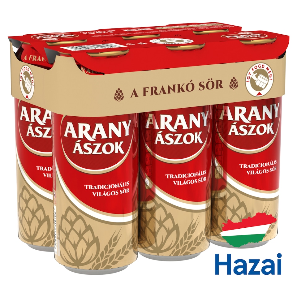 Arany Ászok világos sör 4,3% 6 x 0,5 l