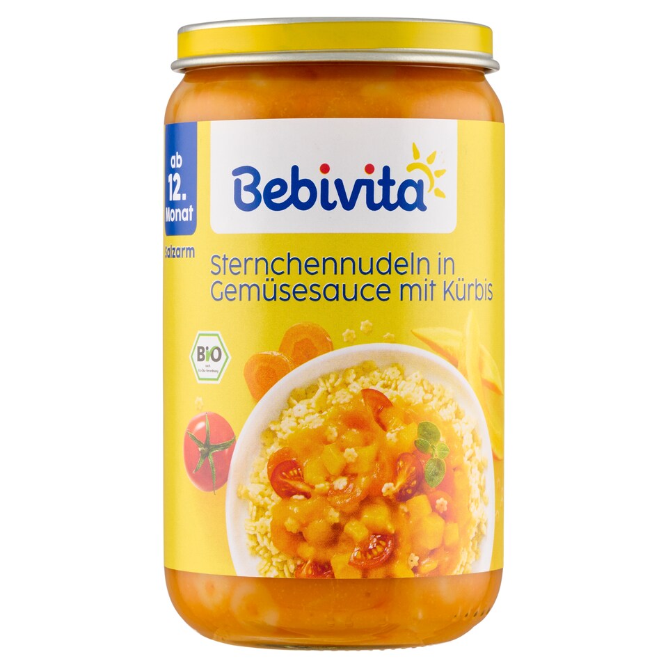 Obrázek 1 pro produkt Bebivita Bio těstoviny, dýně a zeleninová omáčka 250g