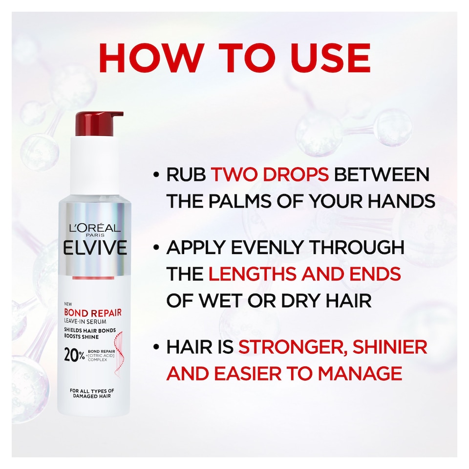 image 1 of L'Oreal Paris Elvive Bond Repair Leave In Serum 150ml