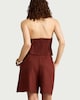 image 3 of The F&F Edit Linen Rich Pleated Co-ord Shorts in Red