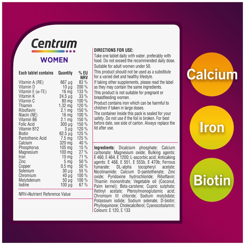 image 1 of Centrum Women Multivitamins & Minerals Tablets 30s