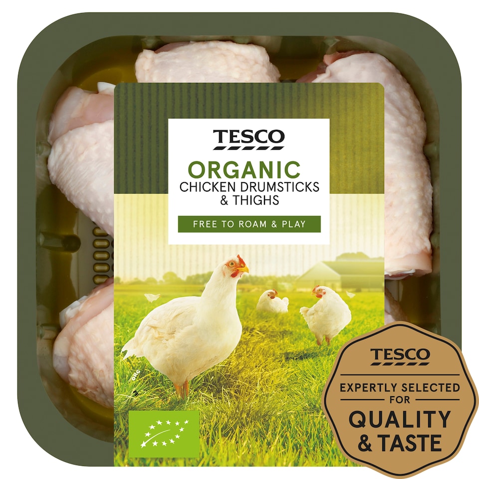 Tesco Organic British Drumsticks & Thighs 500G