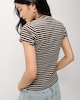 image 3 of F&F Cotton Rich Striped Button Front Top in Multi Brown