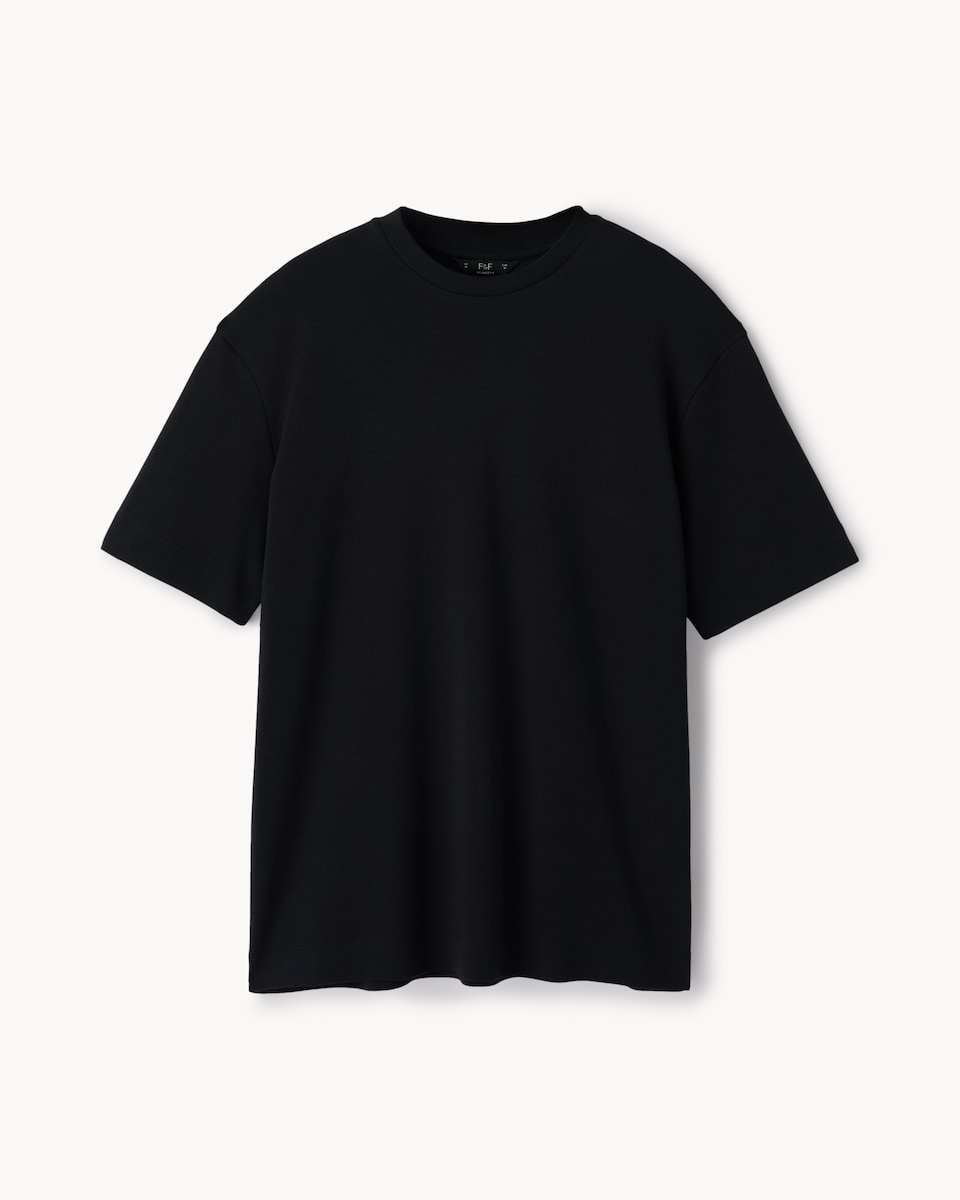 image 1 of F&F Pure Cotton Relaxed Fit T-Shirt in Black