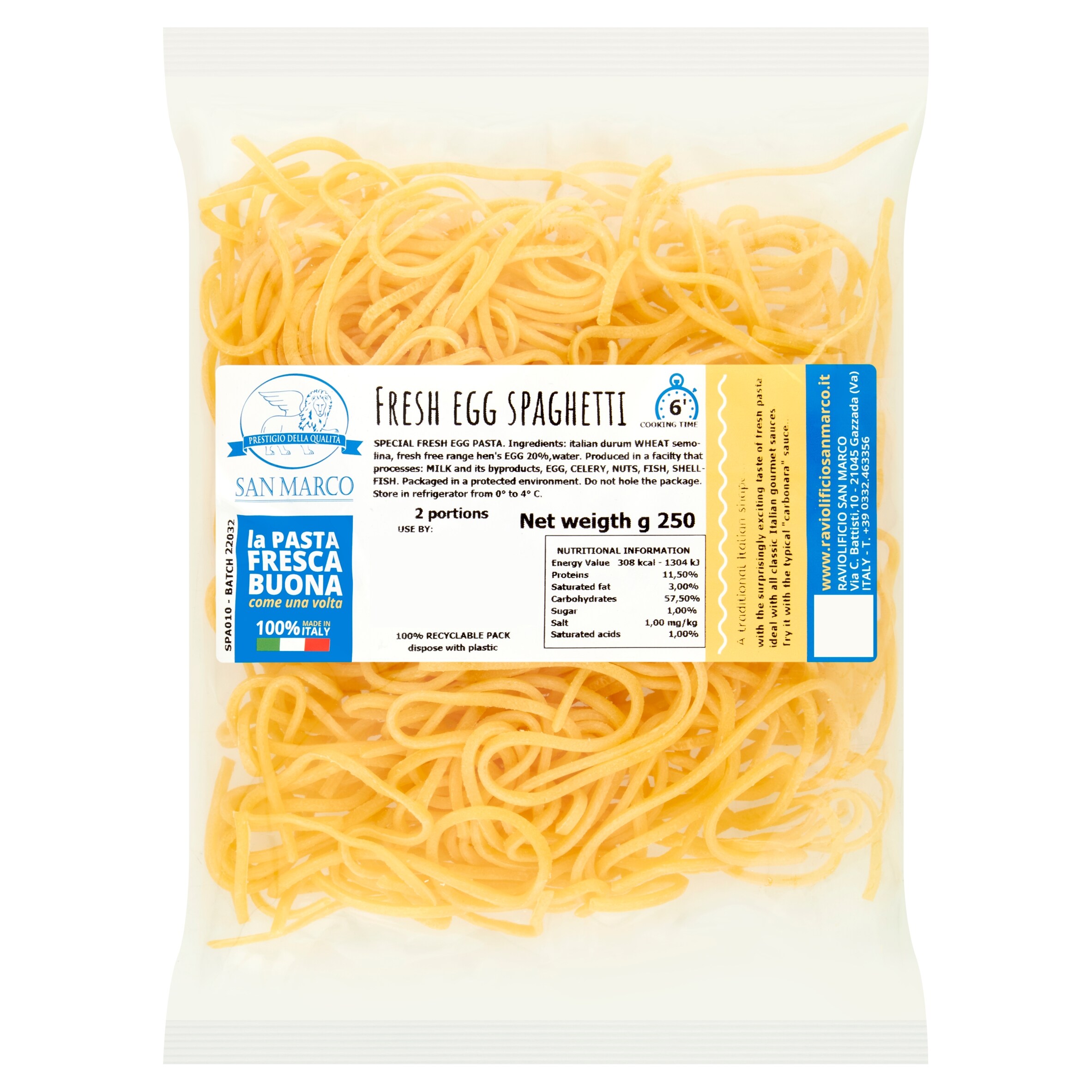 San Marco Fresh Egg Spaghetti 250G - Tesco Groceries