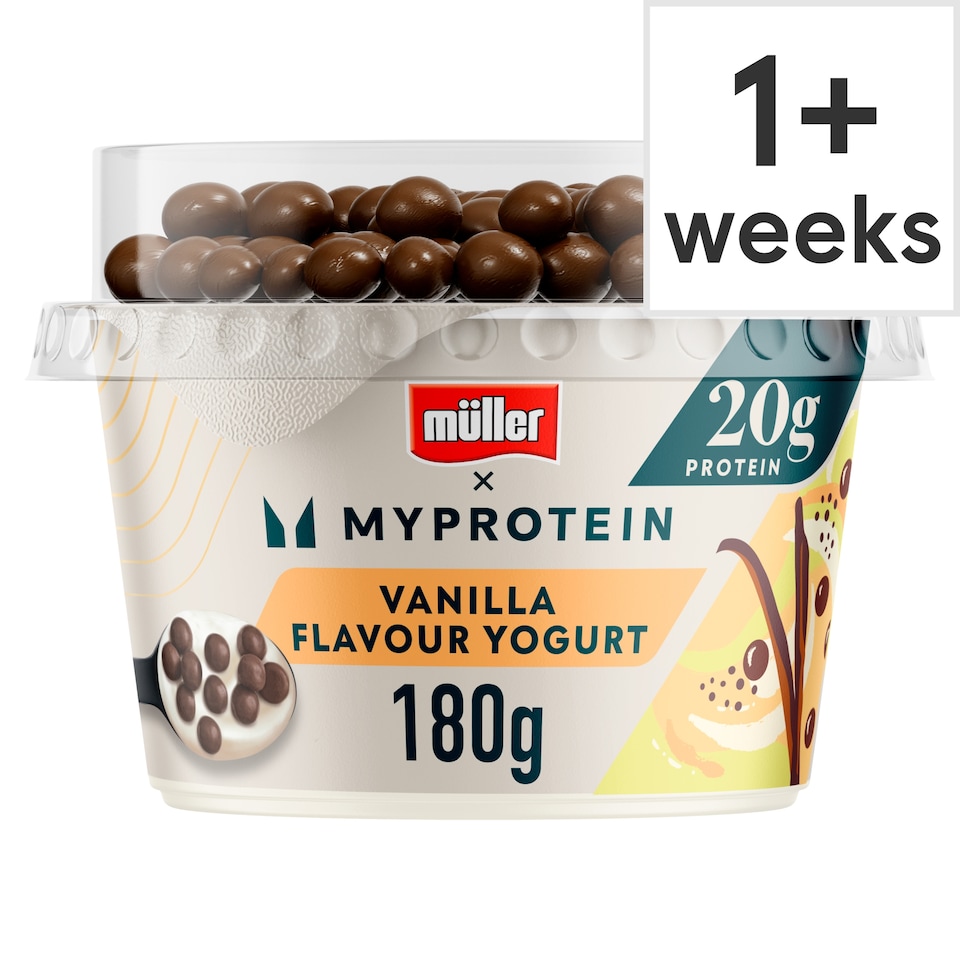 image 1 of Muller X MYProtein CRUNCH Vanilla Yogurt (with protein chocolate balls) 180g