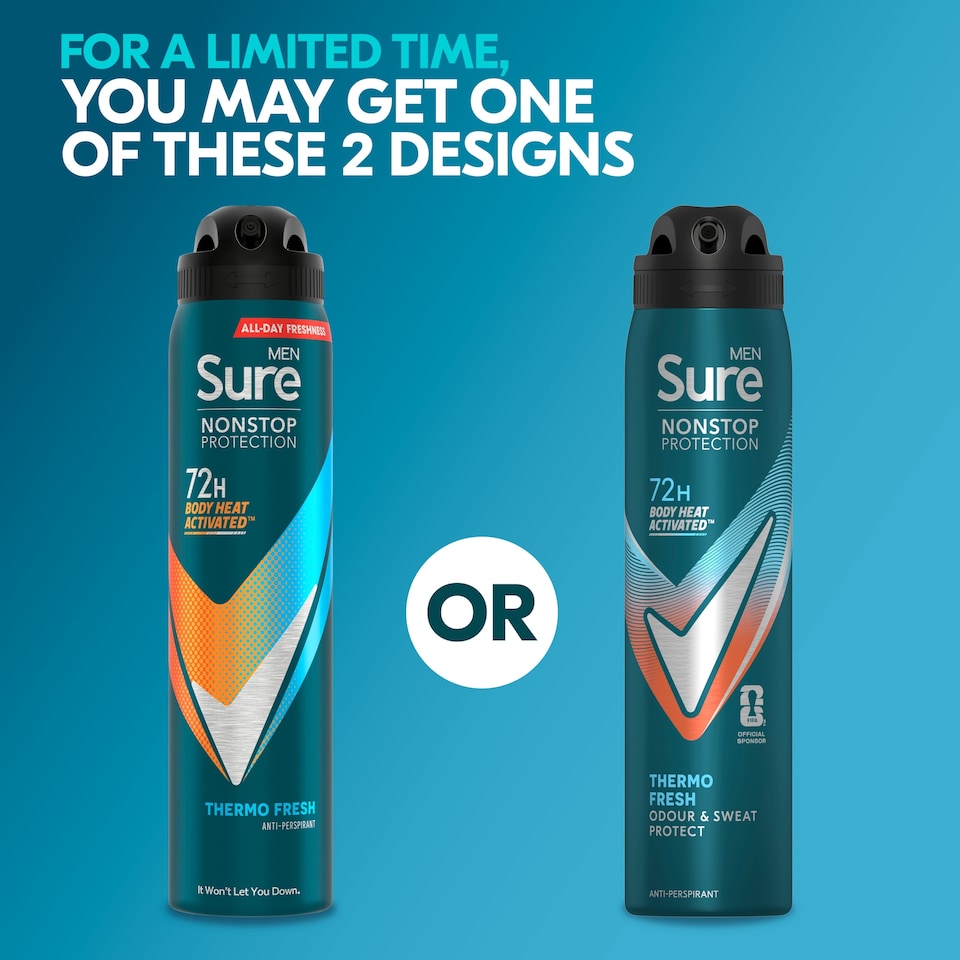 image 1 of Sure Men Thermo Fresh 72h Nonstop Protection Antiperspirant Deodorant 250ml