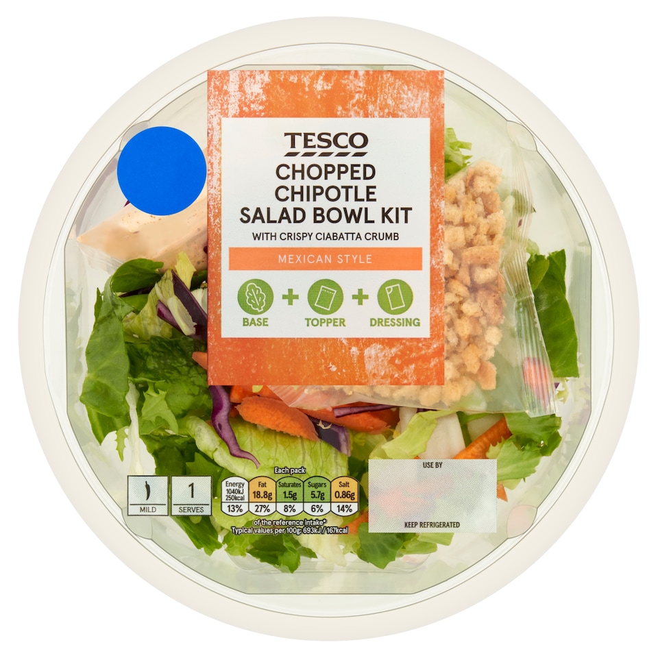 Tesco Chopped Chipotle Salad Bowl Kit 150g