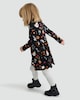 image 1 of F&F Girls Pure Cotton Halloween Print Long Sleeved Dress in Black