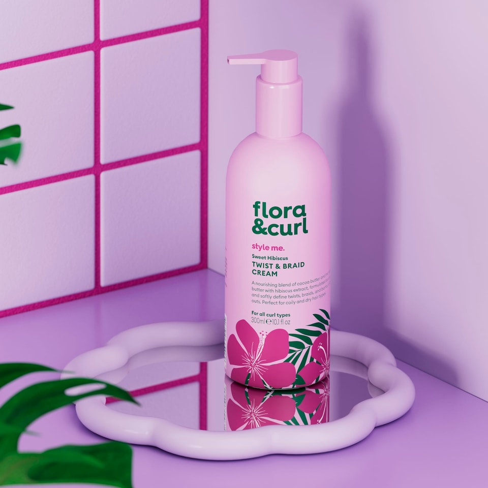 image 1 of Flora & Curl Sweet Hibiscus Twist & Braid Cream 300ml