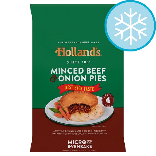 Holland' S 4 Minced Beef & Onion Pies Tesco Groceries