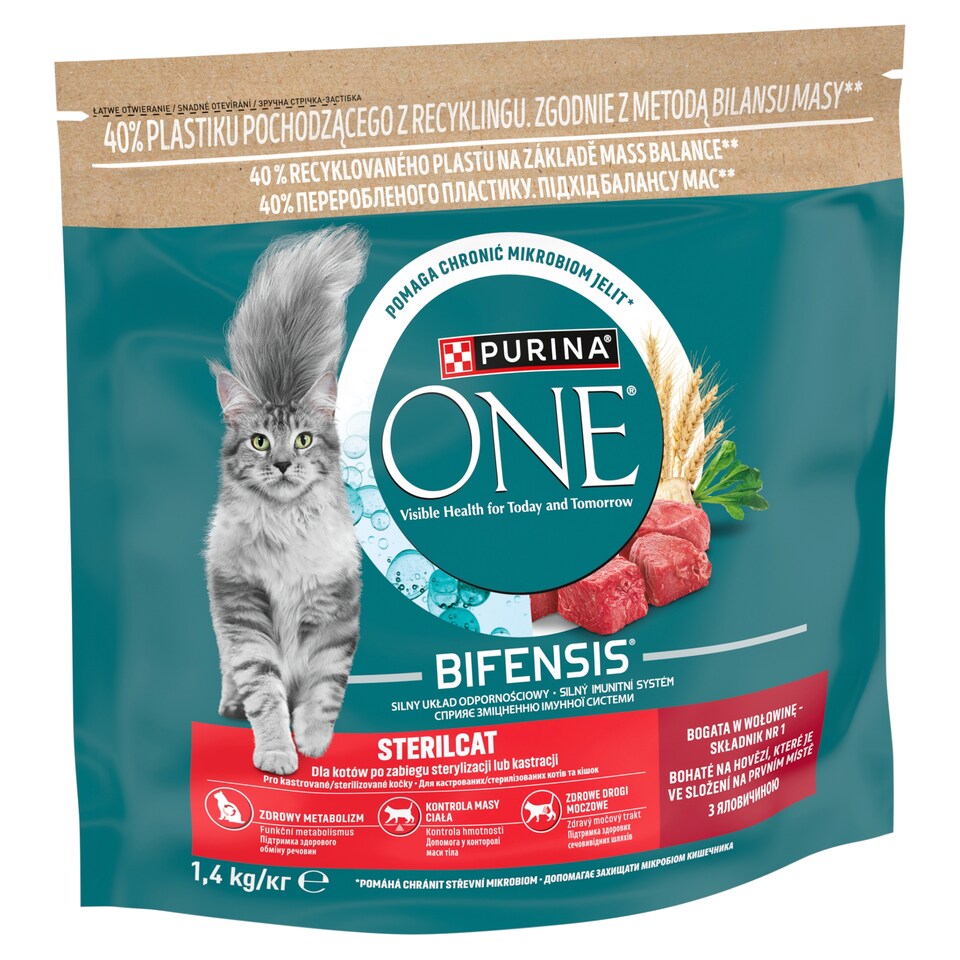 Obrázek 1 pro produkt Purina ONE Bifensis Sterilised granule pro kočky hovězí 1,4kg