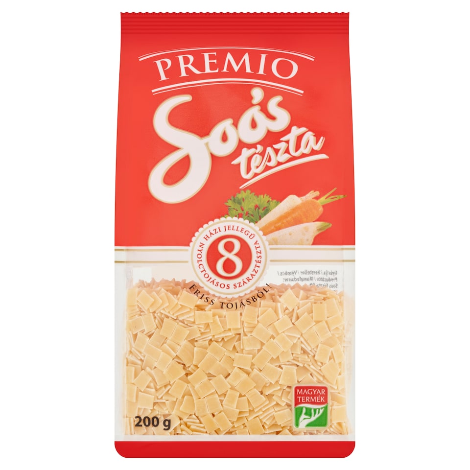 Soós Premio Small Square Home Style Dried Pasta with 8 Eggs 200 g