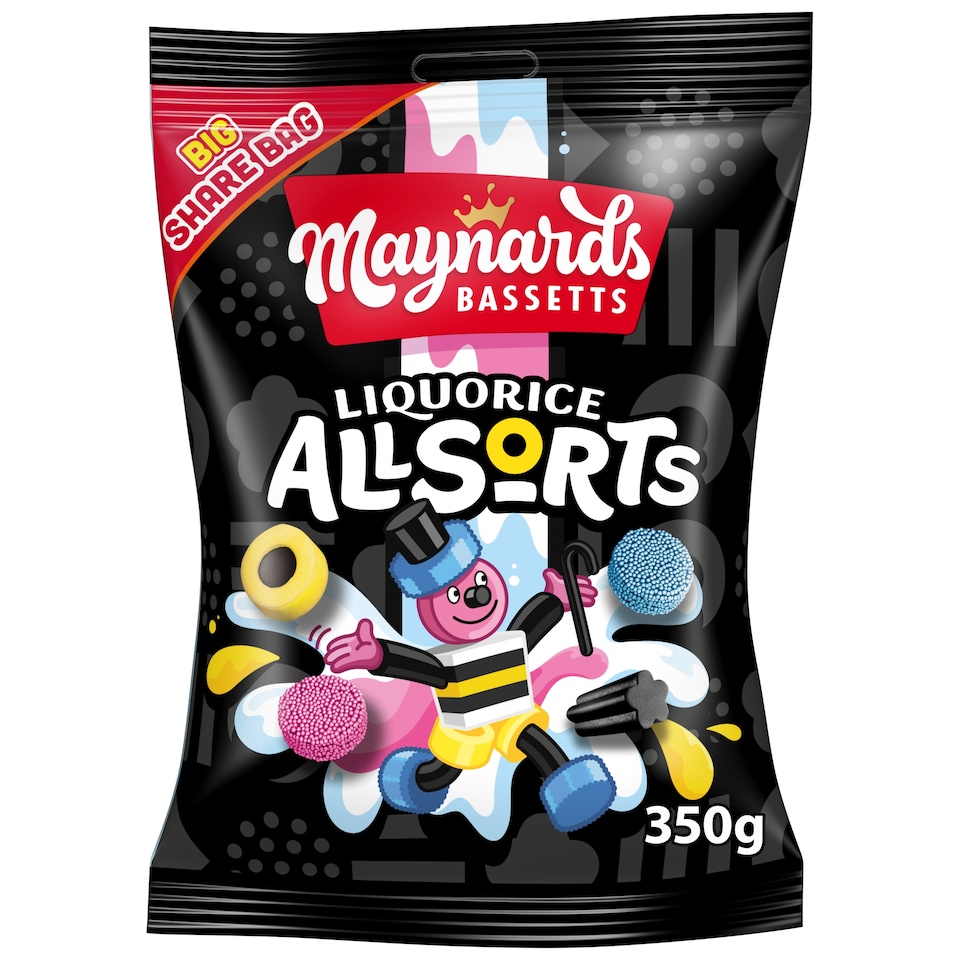 Maynards Bassetts Liquorice Allsorts Sweets Sharing Bag 350G