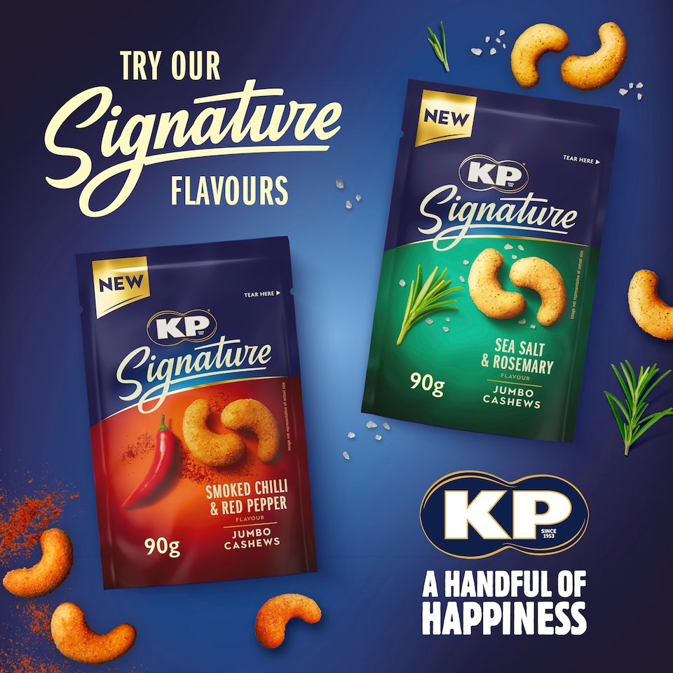 image 1 of KP Signature Sea Salt and Rosemary Cashews 90g
