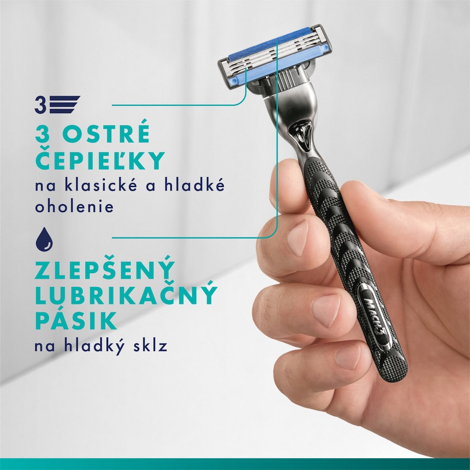 image 1 of Gillette Mach3 Razor Cart Refills for Men, 5 Gillette 3-Blade Refills