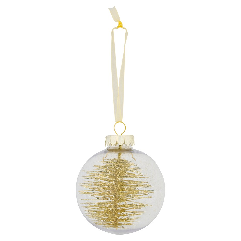 image 1 of Tesco Gold Bristle hanging decoration assortment