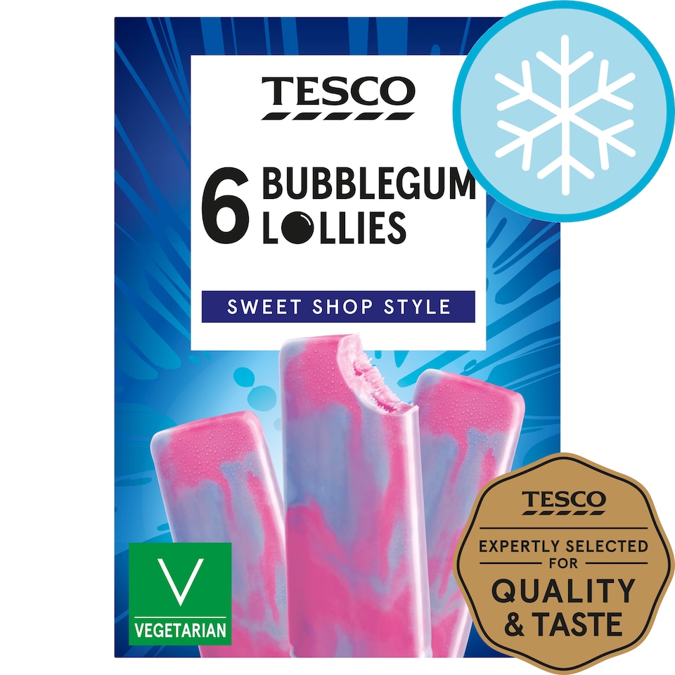 Tesco Bubblegum Lollies 6X55ml