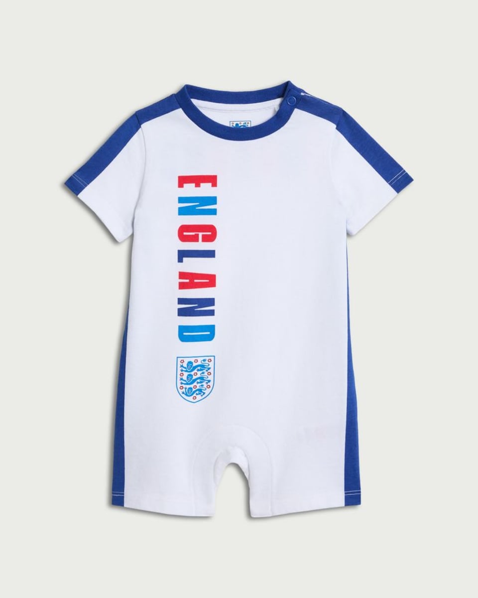 image 1 of England Pure Cotton Printed Romper in White