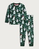image 1 of F&F Boys Pure Cotton Snowman Print Pyjama Set in Green