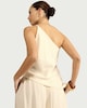 image 3 of The F&F Edit One Shoulder Beaded Top in Cream