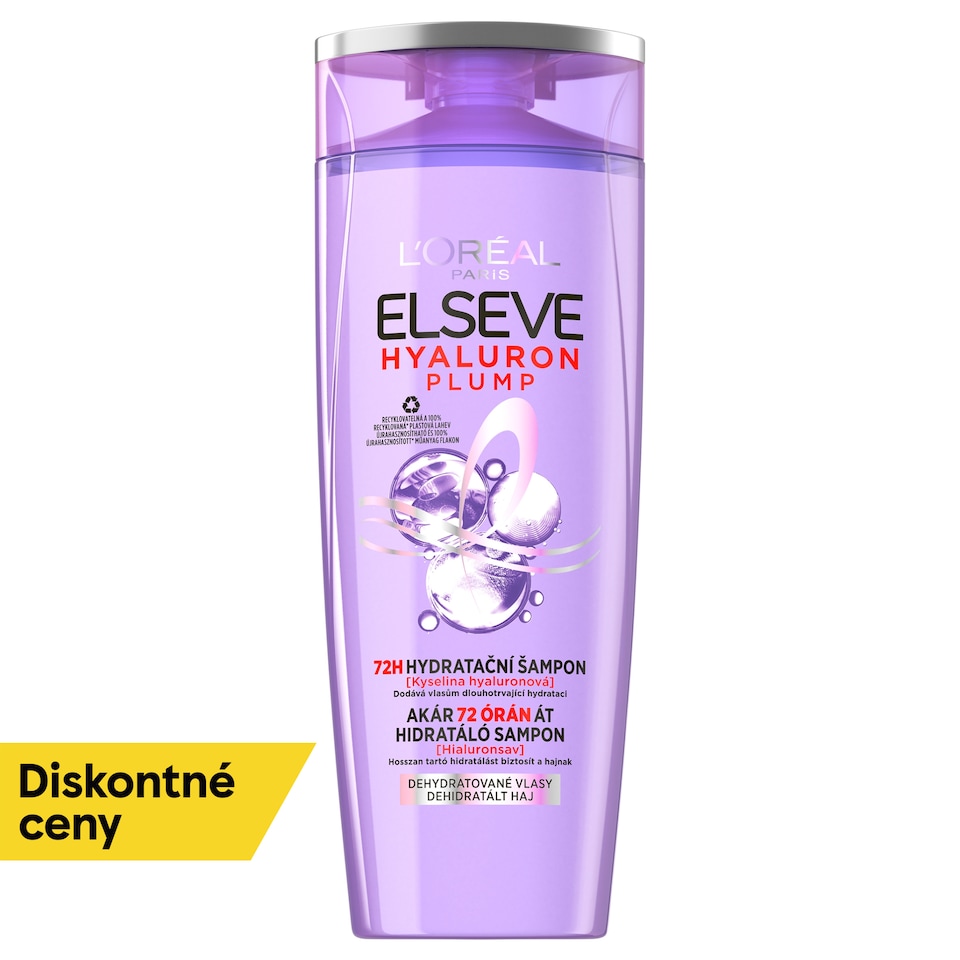 L´Oréal Paris Hyaluron Plump 72 H hydratačný šampón s kyselinou hyalurónovou, 400 ml


