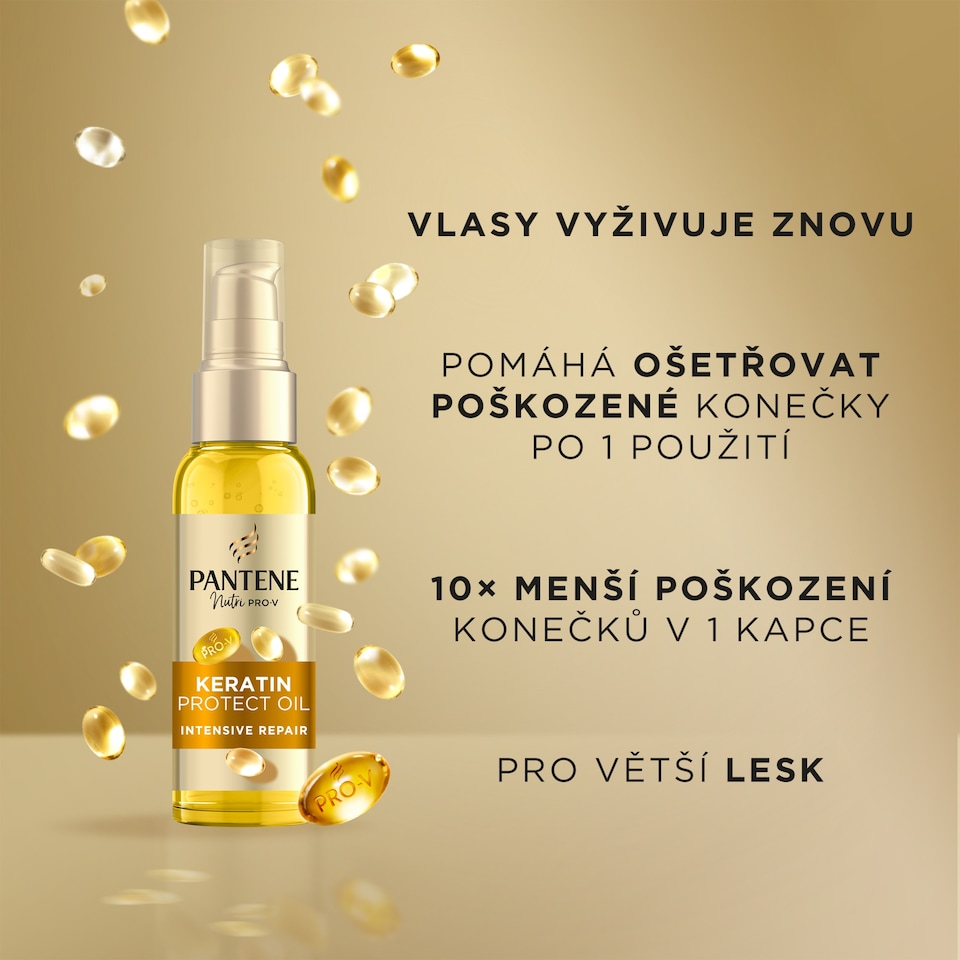 Obrázek 1 pro produkt Pantene Pro-V Intensive Repair Keratin Protect Olej 100 ml. Intenzivní Péče při 1 Použití