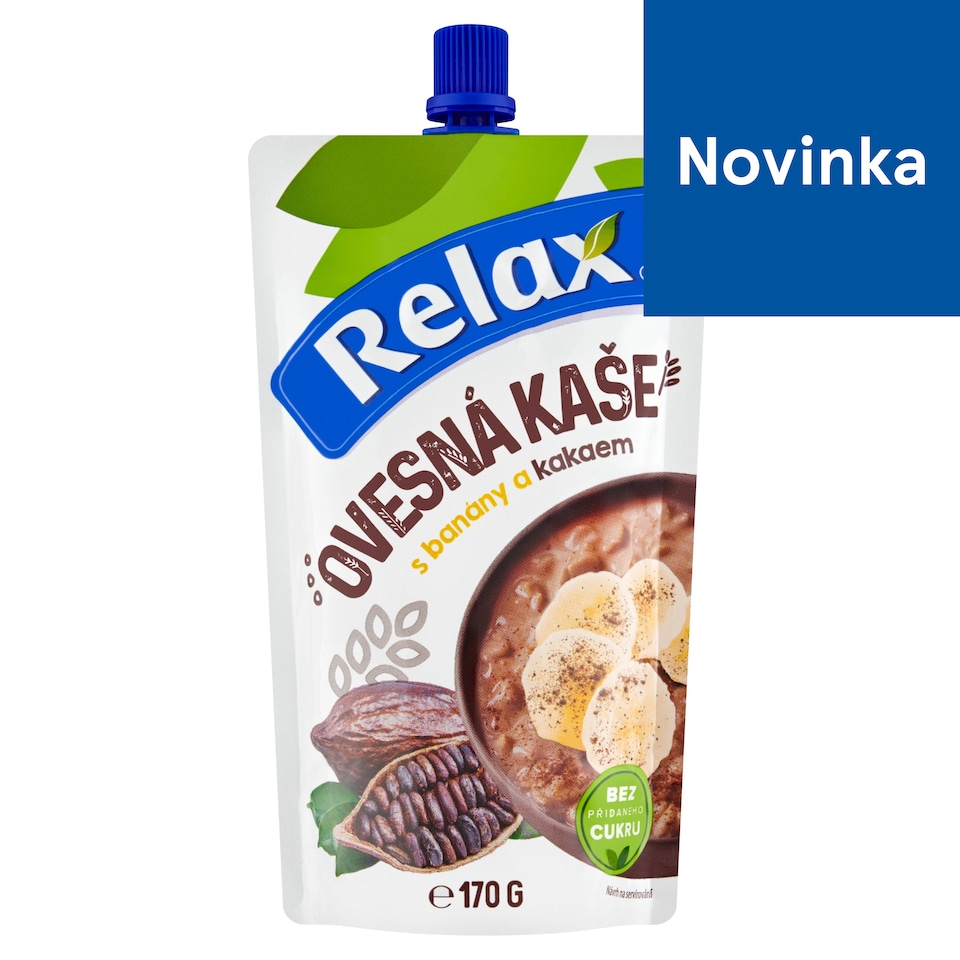obrázok 1 z Relax Ovsená kaša s banánom, jablkom, jogurtom a s prídavkom kakaa 170 g