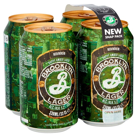 Brooklyn Hoppy Amber Lager 4 X 330Ml Tesco Groceries