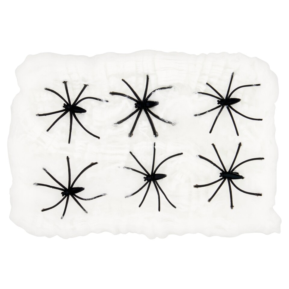 Halloween White Spider Web With Spiders
