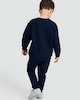 image 3 of F&F Boys Cotton Blend Textured Geometric Sweatshirt and Joggers Set in Navy