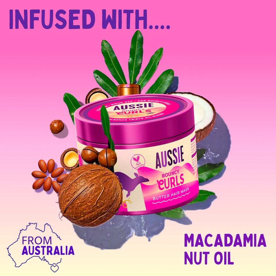 image 1 of Aussie Bouncy Curls Butter Hair Mask 500ml