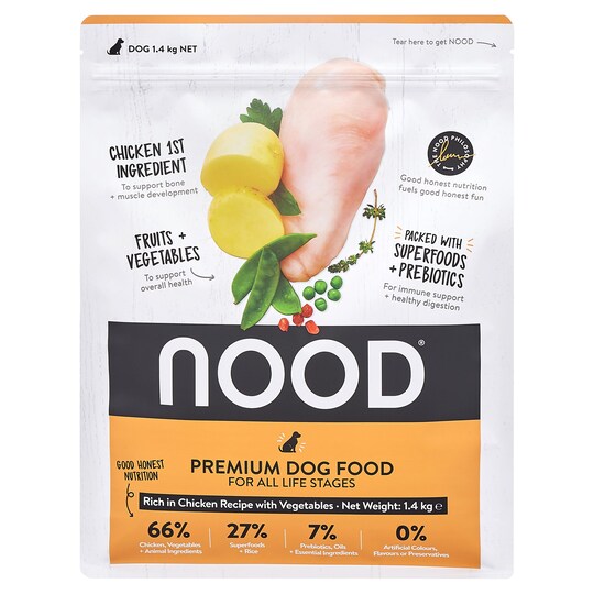 Nood Dry Dog Food Chicken & Vegetable 1.4Kg Tesco Groceries