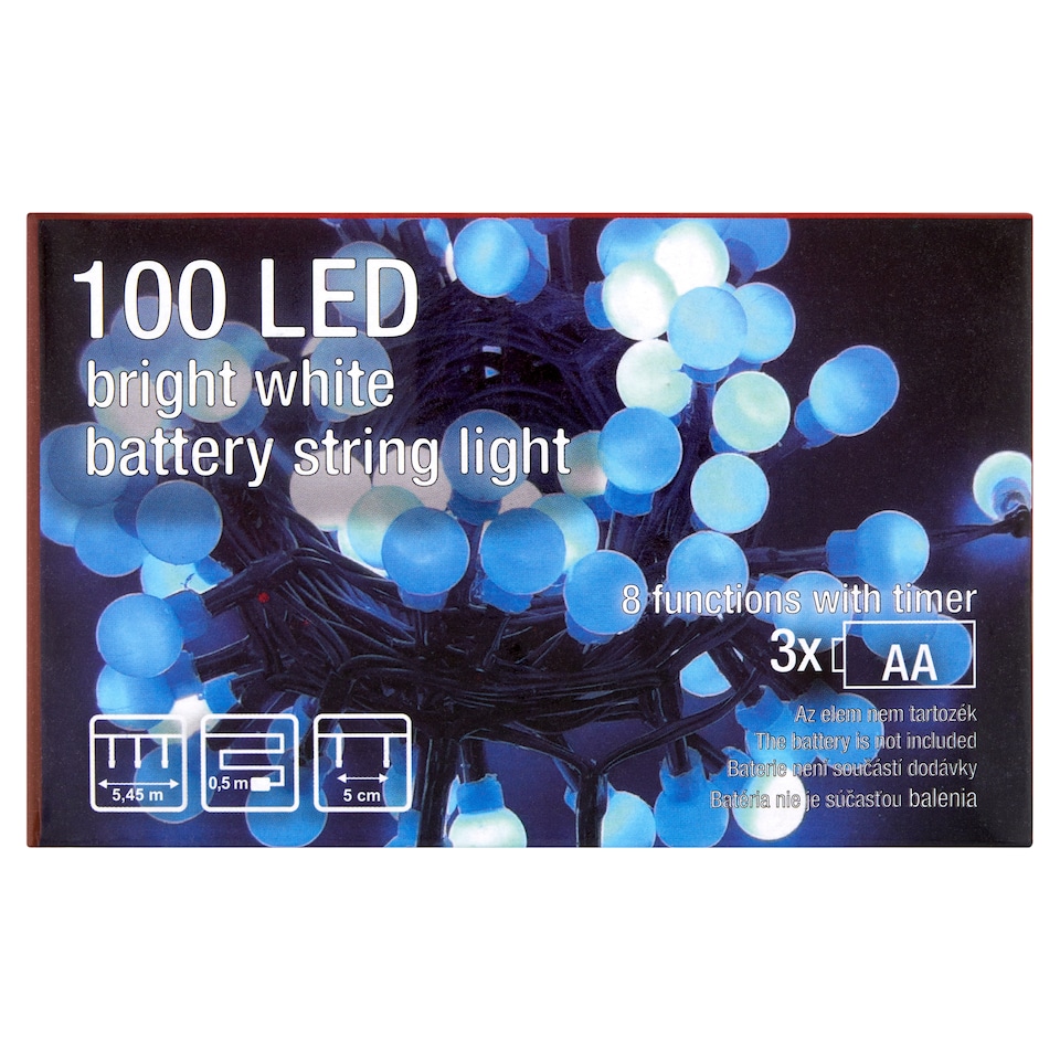 image 1 of Snow Meister SM2750 100 LED Bright White Battery String Light