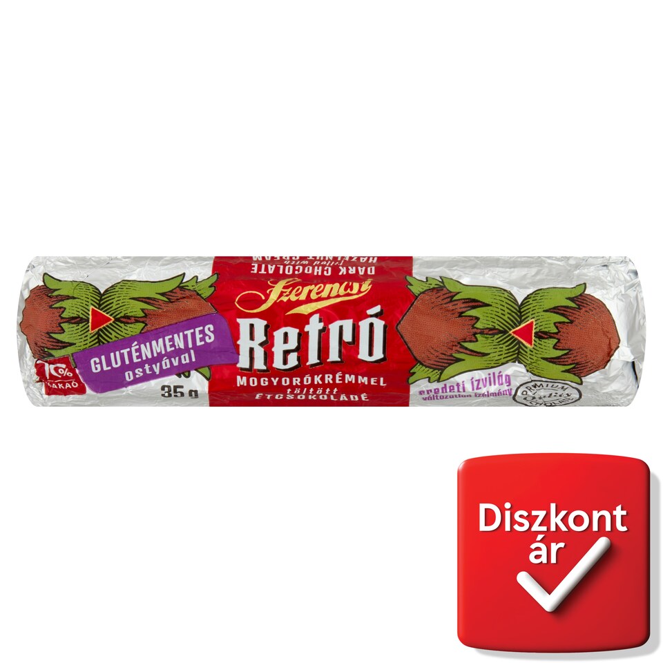 Szerencsi Retró mogyorókrémmel töltött étcsokoládé 35 g  1. kép