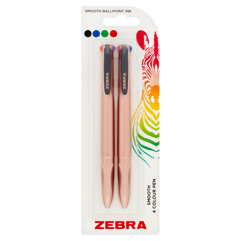 Zebra 4 Colour Rose Gold 2 Pack