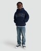 image 1 of F&F Boys Borg Textured Slogan Hoodie in Navy