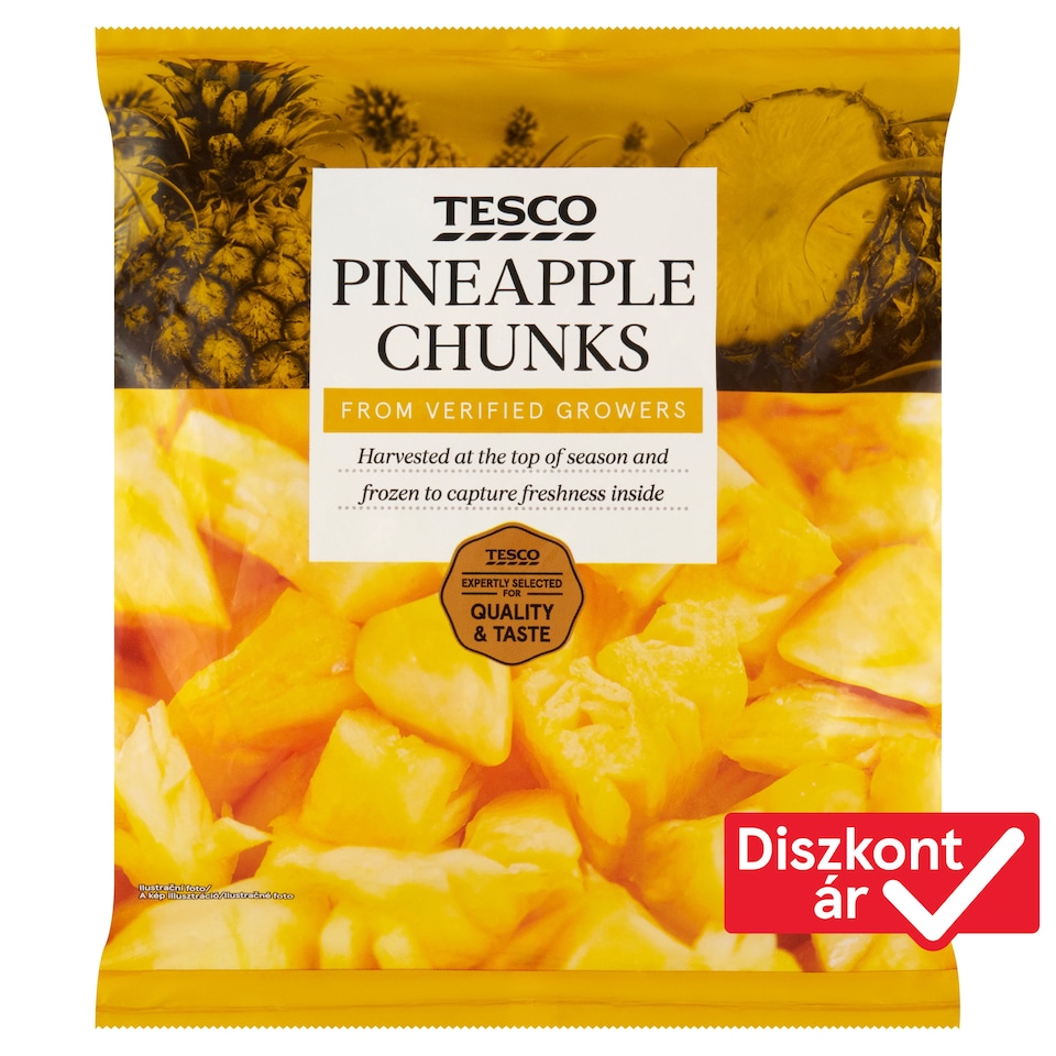 Tesco gyorsfagyasztott ananászdarabok 450 g