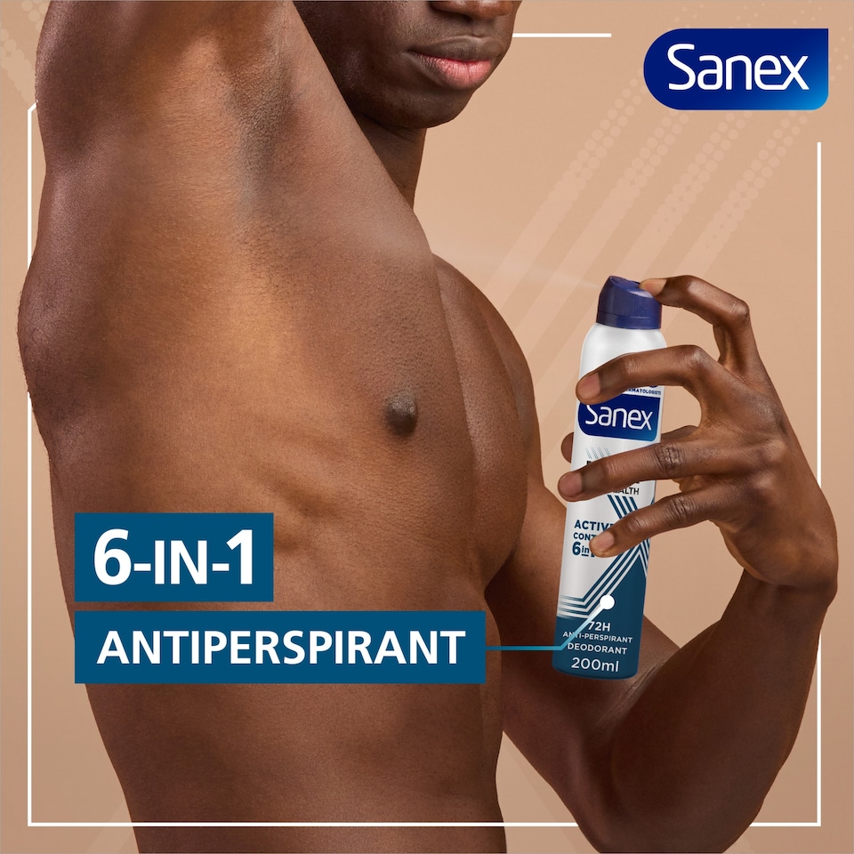 image 1 of Sanex Men Active Control 72h Antiperspirant Spray Deodorant 200ml