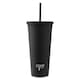 image 2 of Core Kitchen Black Tall Straw Water Bottle Cup 650 mL 