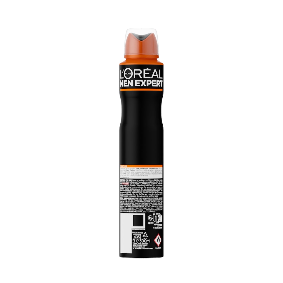 image 1 of L'Oreal Men Expert Carbon Protect Antiperspirant Spray Deodorant XXL 300ml