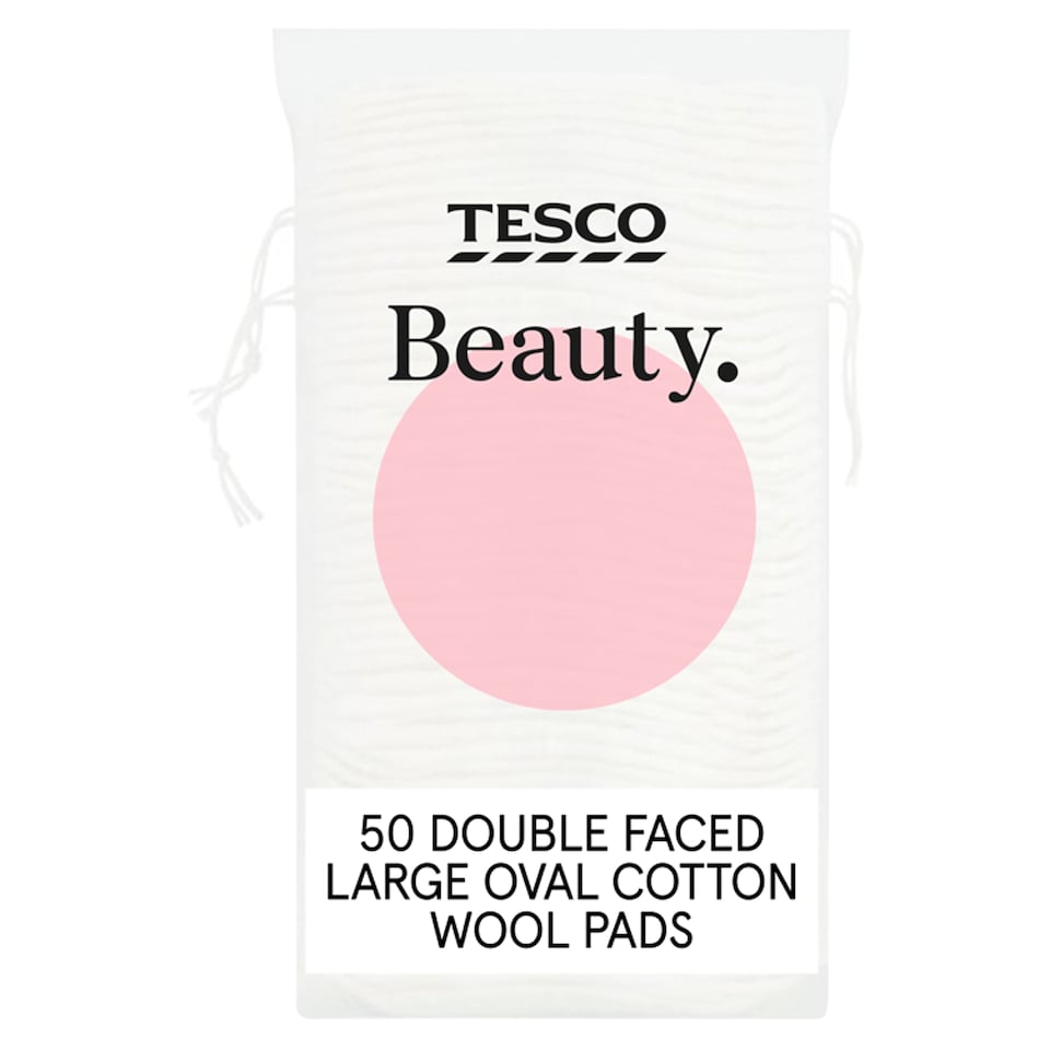 Tesco Double Faced Large Oval Cotton Wool Pads 50 Pack