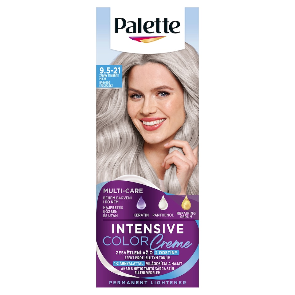 image 1 of Palette Intensive Color Creme Permanent Hair Dye 9,5-21 Brilliant Silver Blonde