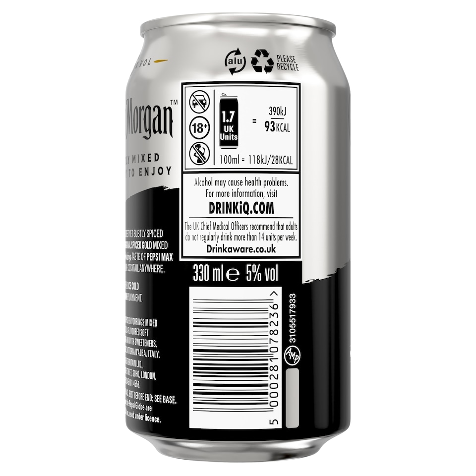 image 1 of Captain Morgan Original Spiced Gold & Pepsi Max 330ML