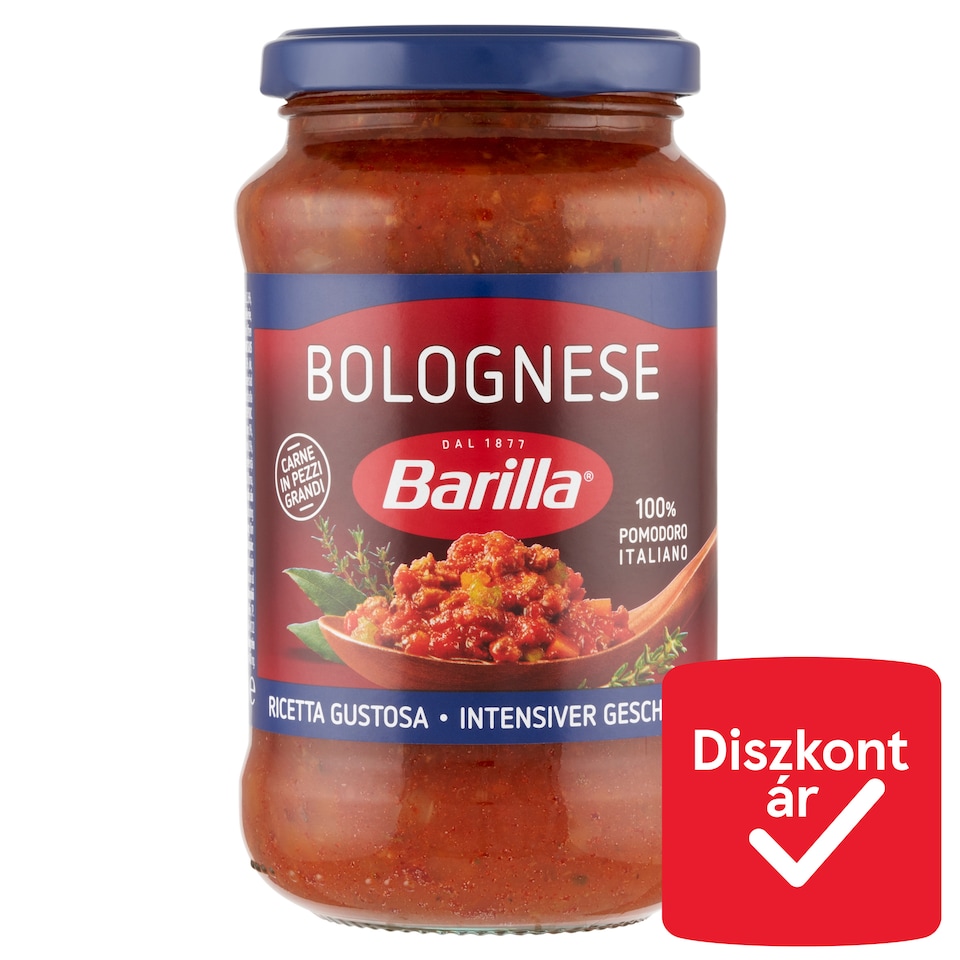 Barilla paradicsomszósz bolognai módra, marha-, és sertéshússal 400 g