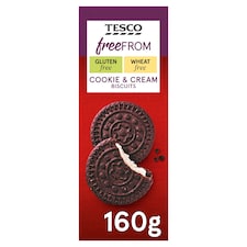 Tesco Free From Cookies & Cream Biscuits 160G