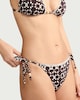 image 1 of F&F Tie-Dye Print Tie Side High Leg Bikini Bottoms in Chocolate